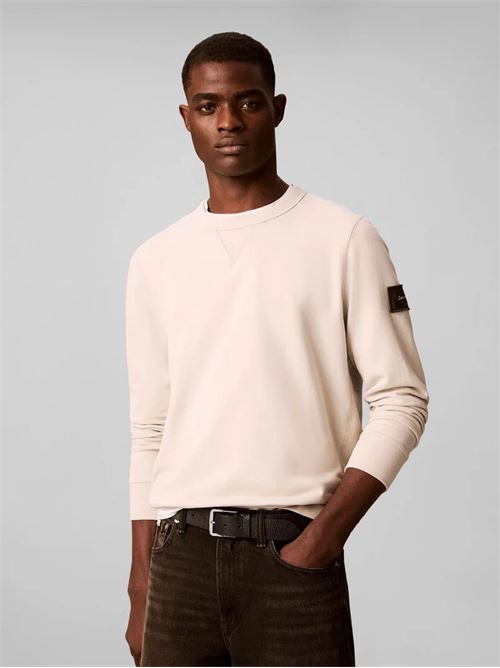 ls eu 350terry badge cn sweatshirt CALVIN KLEIN JEANS | LV04RJ200GPDJ
